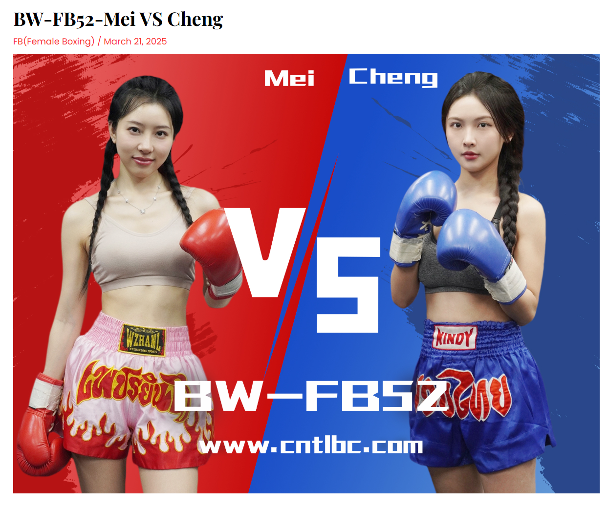 BW-FB52-Mei VS Cheng-格斗艺术